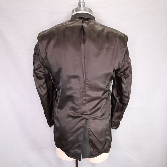 Jos A Bank Sport Coat Mens 41R Wool Gray Micro Plaid Lined Jacket Blazer - Picture 11 of 16